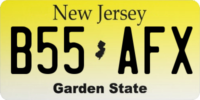 NJ license plate B55AFX