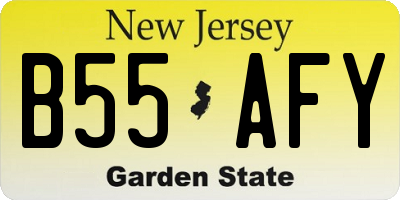 NJ license plate B55AFY