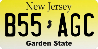 NJ license plate B55AGC