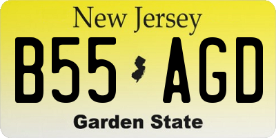 NJ license plate B55AGD