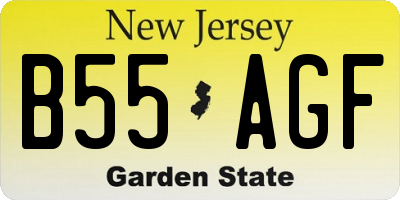 NJ license plate B55AGF