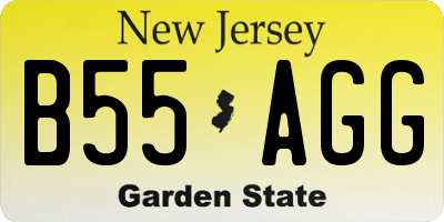 NJ license plate B55AGG