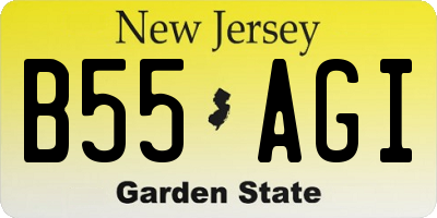 NJ license plate B55AGI