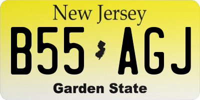 NJ license plate B55AGJ