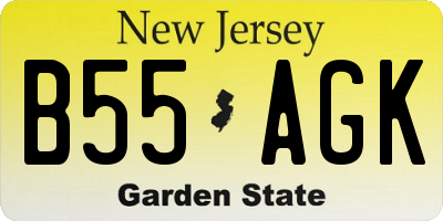 NJ license plate B55AGK