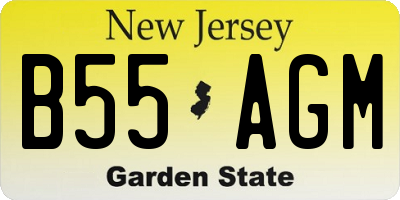NJ license plate B55AGM