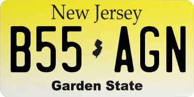 NJ license plate B55AGN