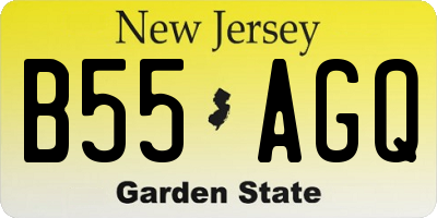 NJ license plate B55AGQ
