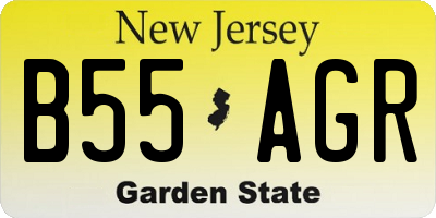 NJ license plate B55AGR