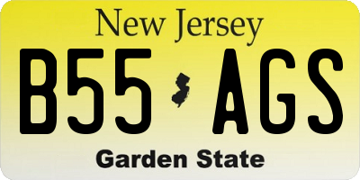 NJ license plate B55AGS