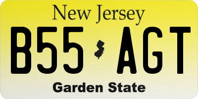 NJ license plate B55AGT