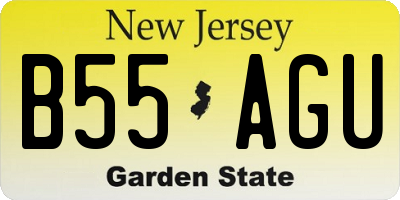 NJ license plate B55AGU
