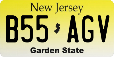 NJ license plate B55AGV