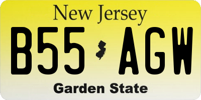 NJ license plate B55AGW