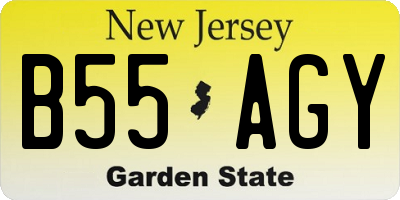 NJ license plate B55AGY