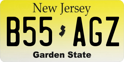 NJ license plate B55AGZ