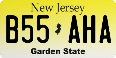 NJ license plate B55AHA