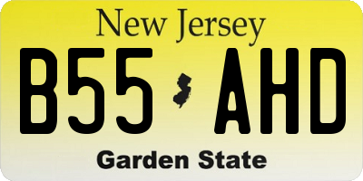 NJ license plate B55AHD