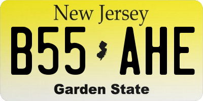 NJ license plate B55AHE