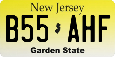 NJ license plate B55AHF