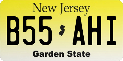 NJ license plate B55AHI