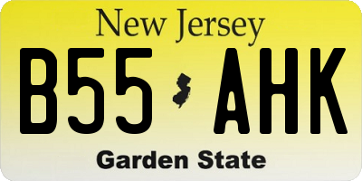 NJ license plate B55AHK