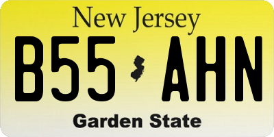 NJ license plate B55AHN