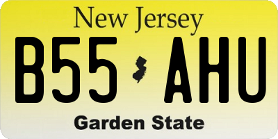 NJ license plate B55AHU