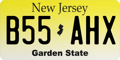NJ license plate B55AHX