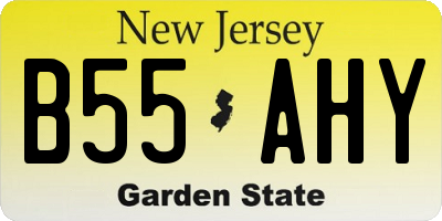 NJ license plate B55AHY