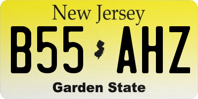 NJ license plate B55AHZ