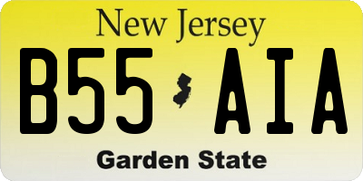 NJ license plate B55AIA