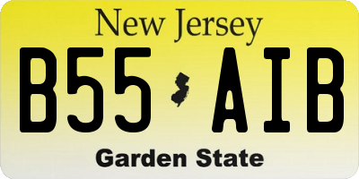 NJ license plate B55AIB