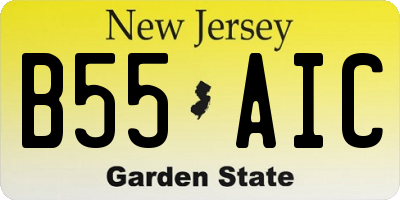 NJ license plate B55AIC