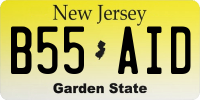 NJ license plate B55AID
