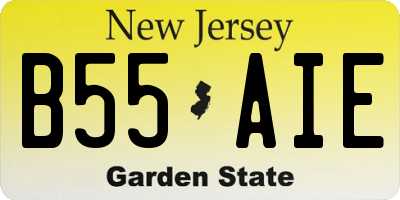 NJ license plate B55AIE