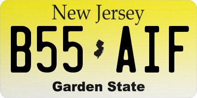 NJ license plate B55AIF