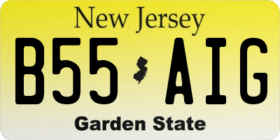 NJ license plate B55AIG