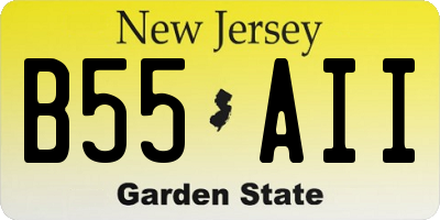 NJ license plate B55AII