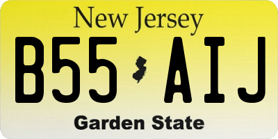 NJ license plate B55AIJ