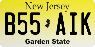 NJ license plate B55AIK