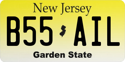 NJ license plate B55AIL