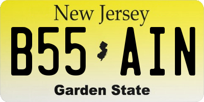 NJ license plate B55AIN