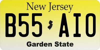 NJ license plate B55AIO