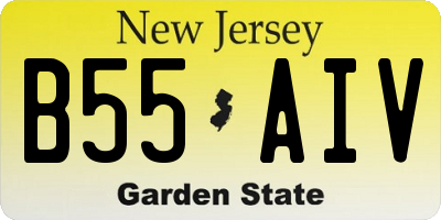 NJ license plate B55AIV