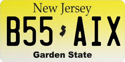 NJ license plate B55AIX