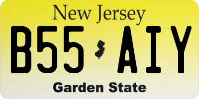 NJ license plate B55AIY