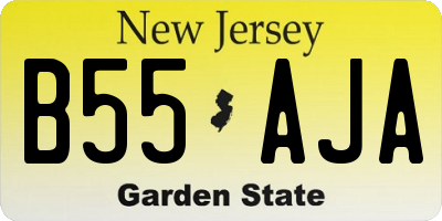 NJ license plate B55AJA