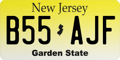 NJ license plate B55AJF