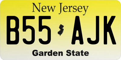 NJ license plate B55AJK
